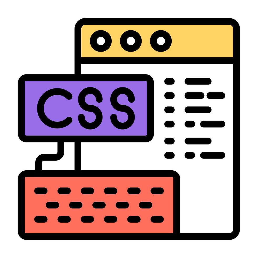 Modern design icon of css coding vector