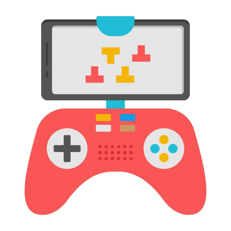 A flat design, icon of play mobile game vector
