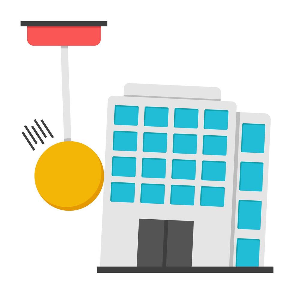 An icon design of wrecking building vector