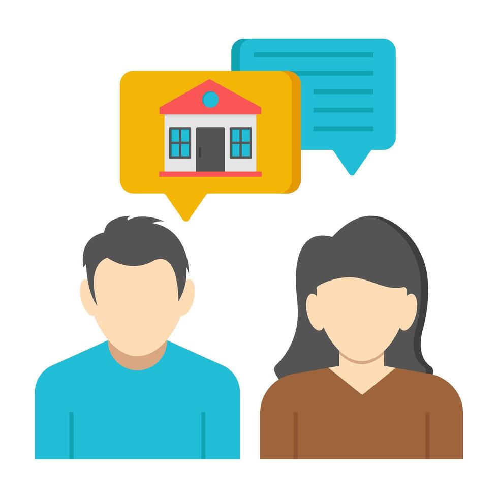 Perfect design icon of real estate chat vector