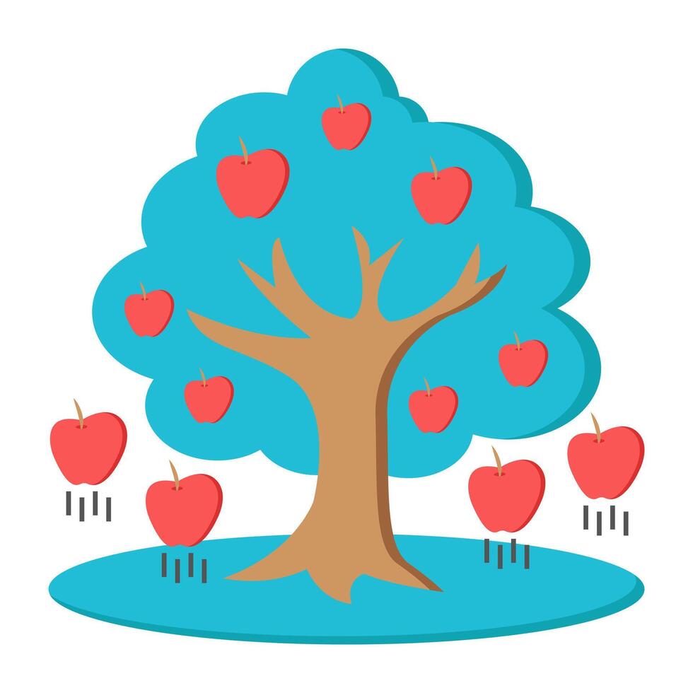 An icon design of falling apple vector