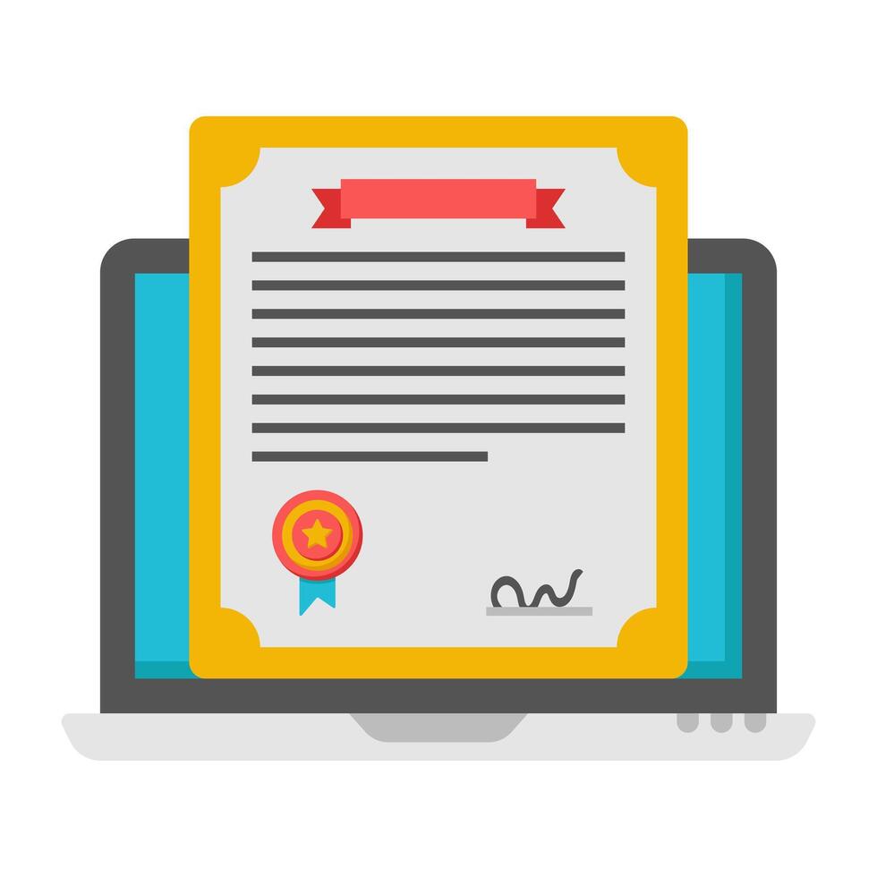 Perfect design icon of online certificate vector