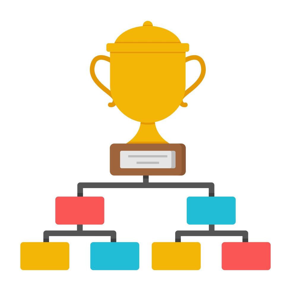 Flat design icon of trophy cup vector