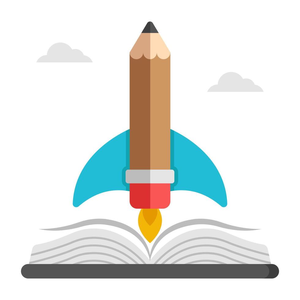 Creative design icon of book launch vector
