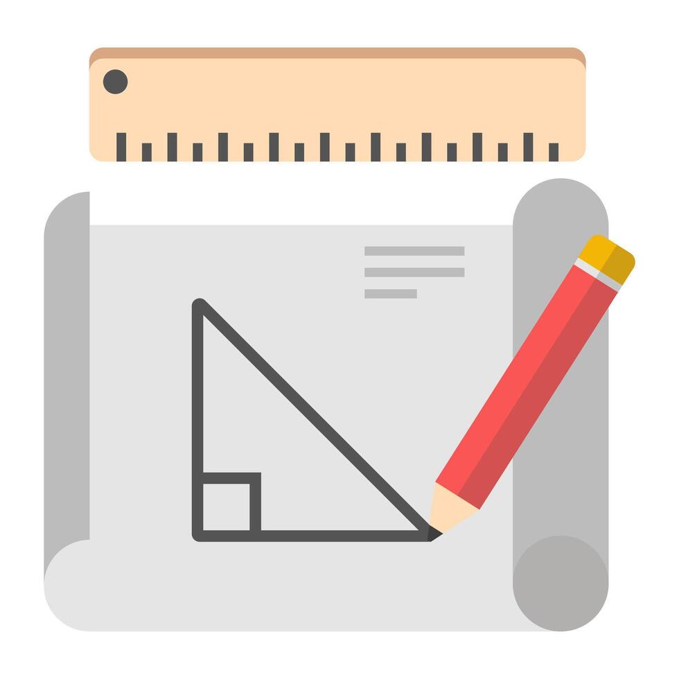 A flat design icon of geometry vector