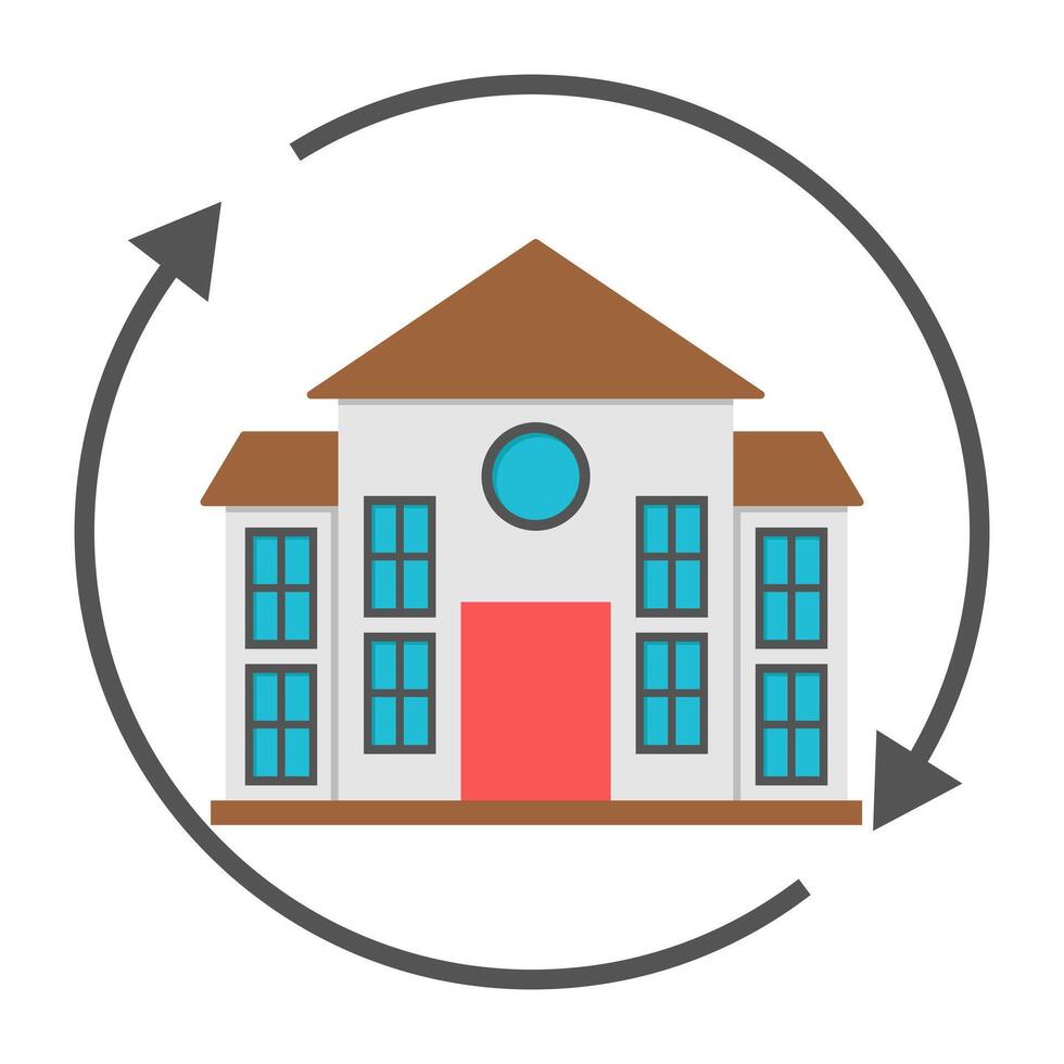 Flat design icon of home exchange vector
