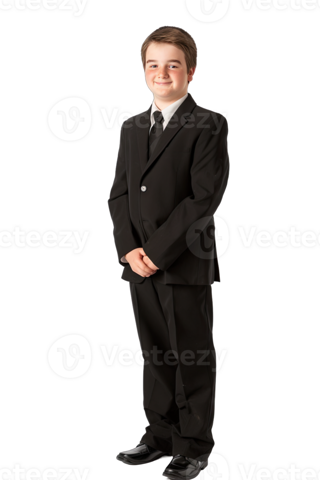 A young boy in a suit posing for the camera png