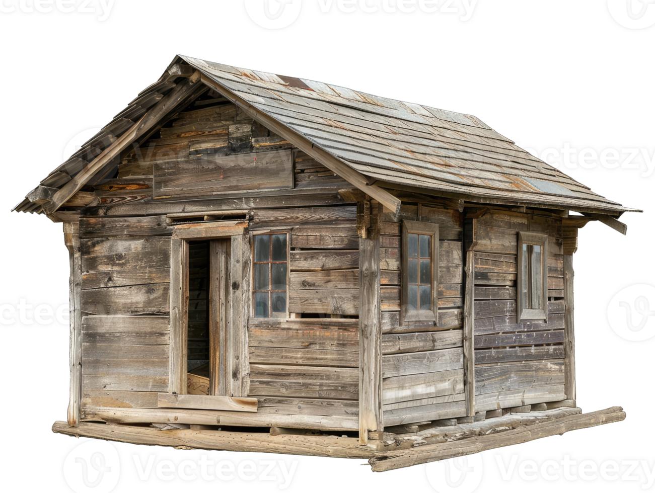 An old wooden house with a porch and a door png