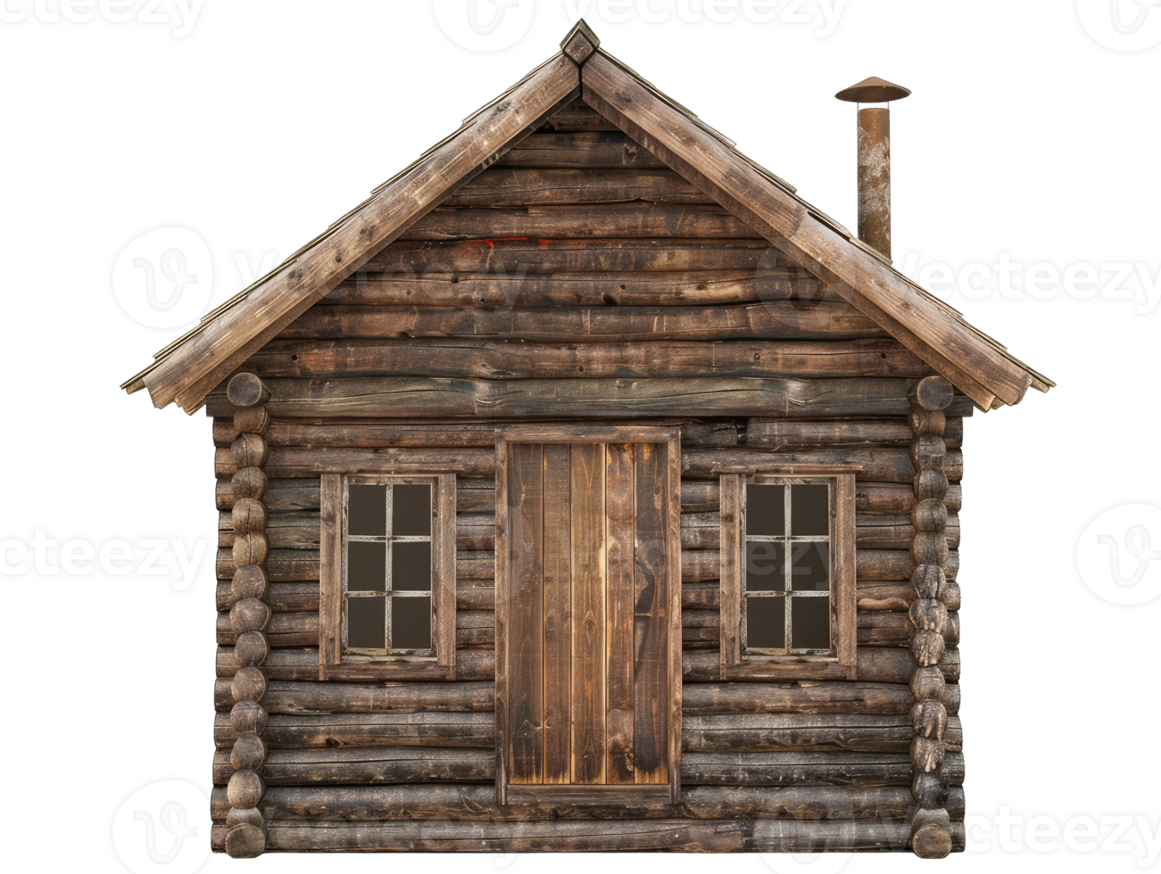 An old wooden house with a window and door png