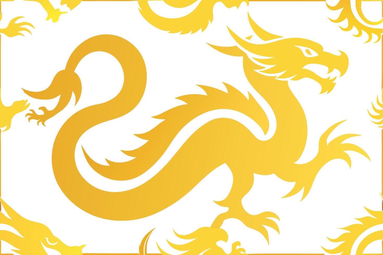 A golden dragon is shown on a white background vector
