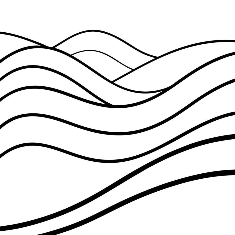 A black and white drawing of waves on a white background vector