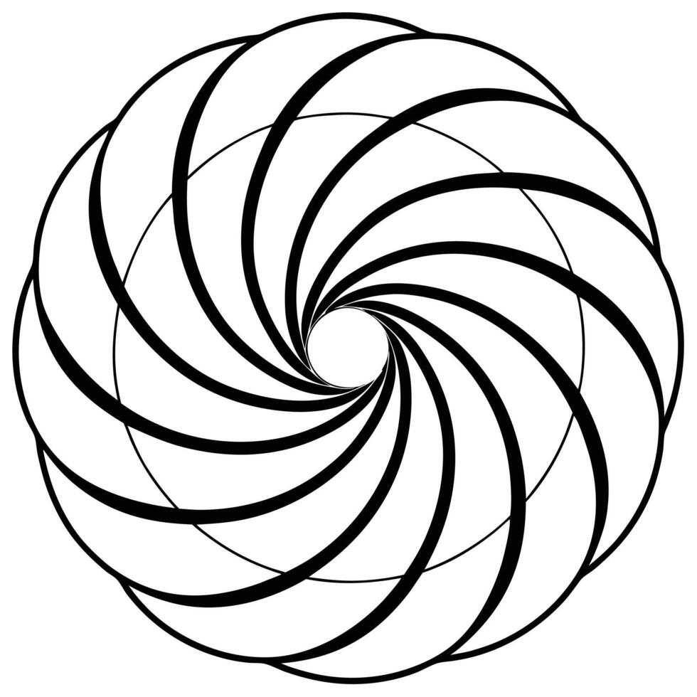 A spiral design in black and white vector
