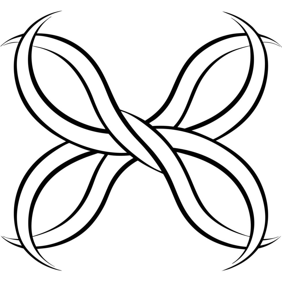 A black and white drawing of a knot vector