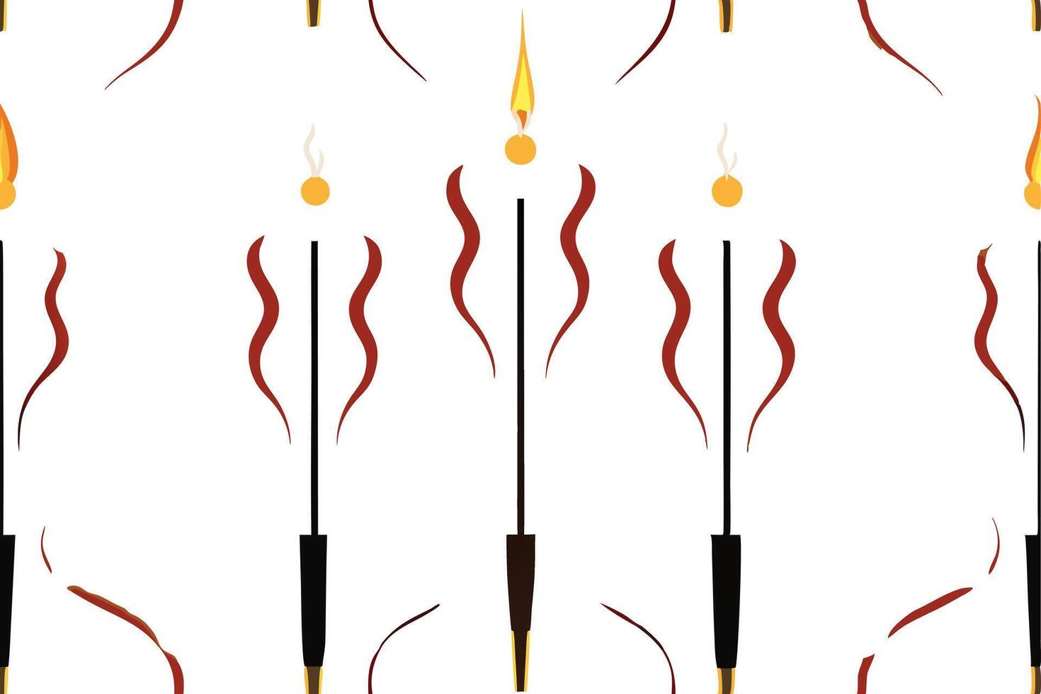 A seamless pattern with a torch and a flame vector