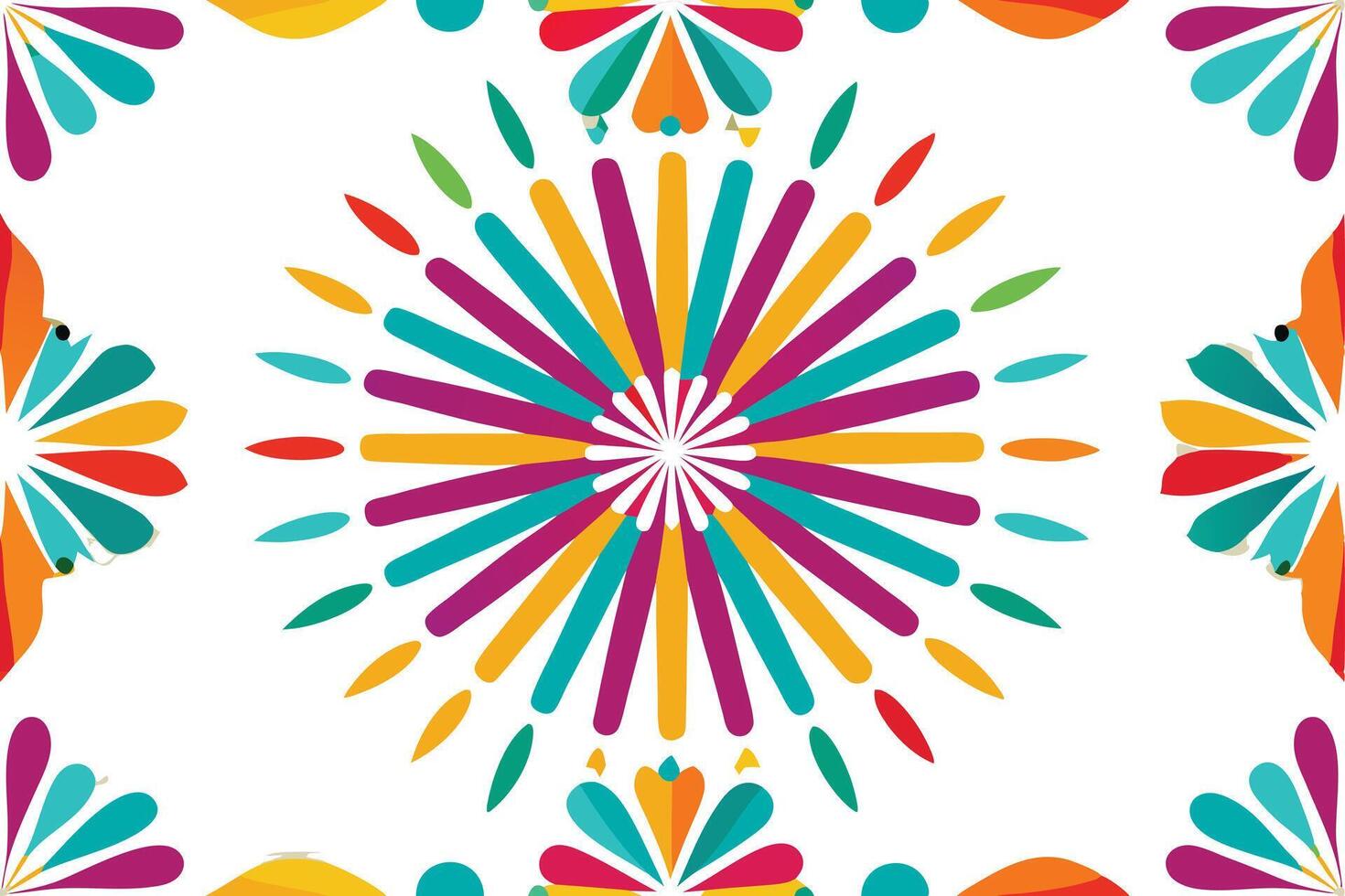 A colorful pattern with a star in the center vector