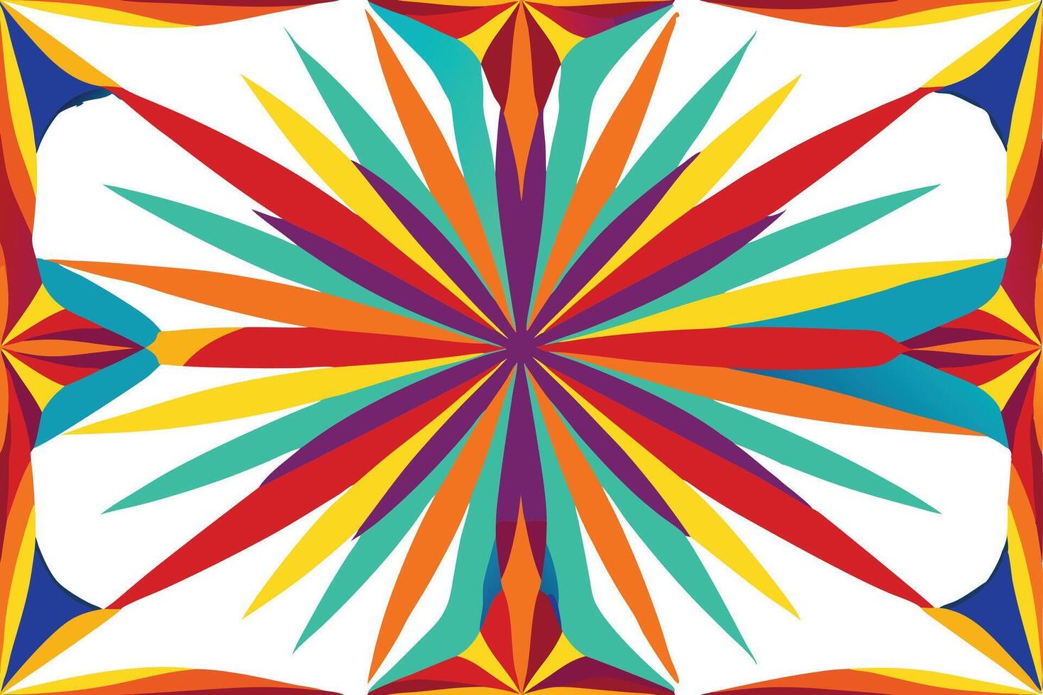 A colorful abstract design with a starburst pattern vector