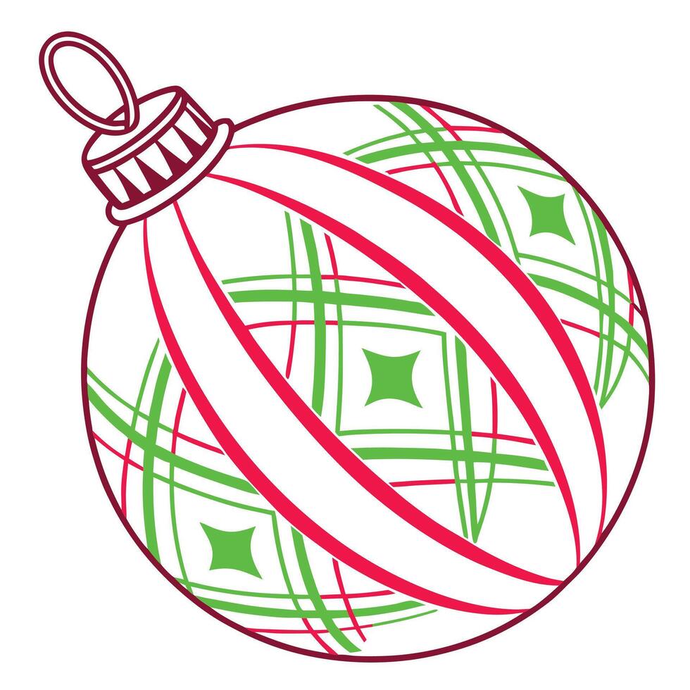 Ornamental Christmas Bauble Design Green Red vector
