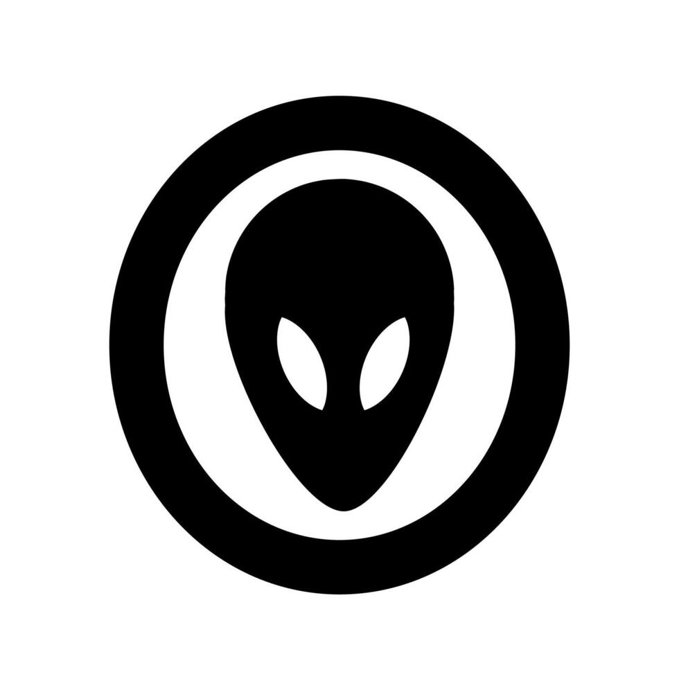 Alien simple flat icon isolated on white backgrounnd. vector