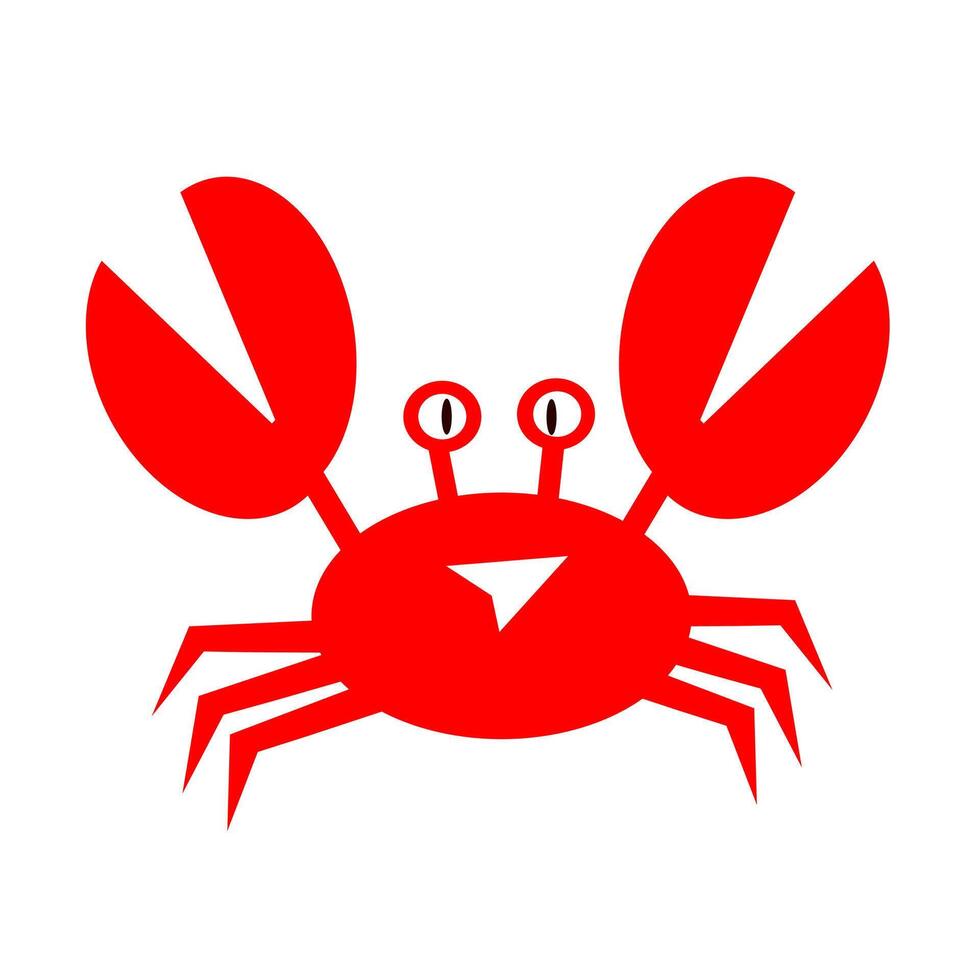illustration red crab with large claws, isolated on white background vector