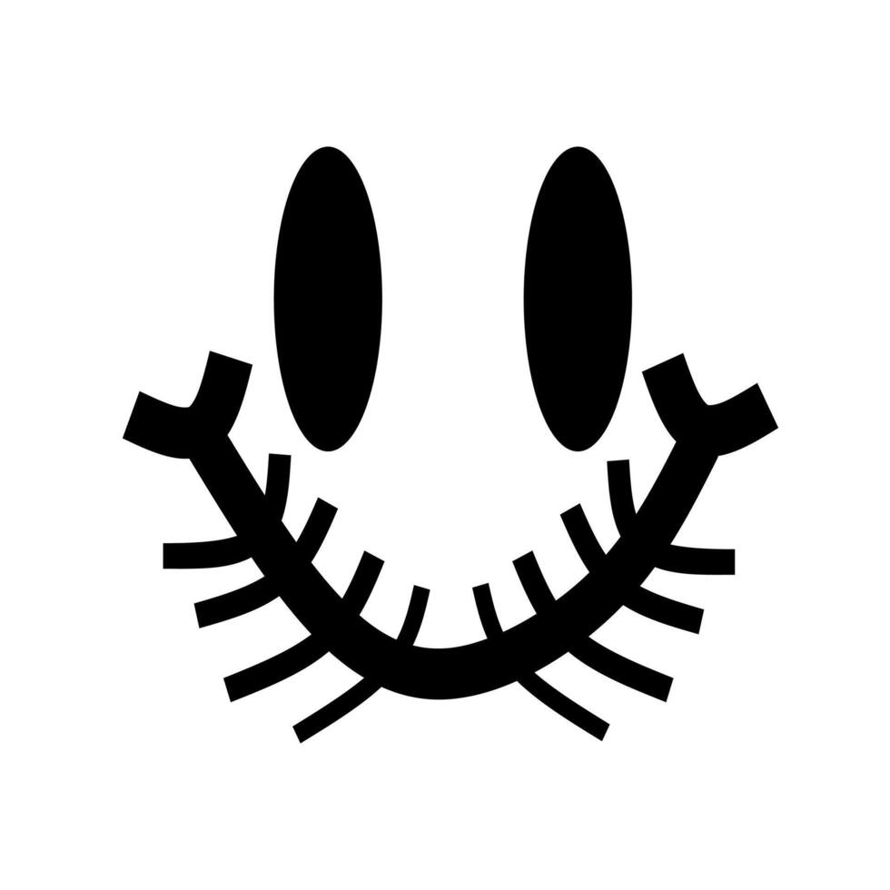Scary smiling emoji illustration, isolated on white background. vector