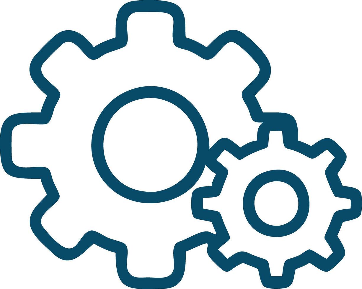 Settings Icon with Minimalist Outline vector