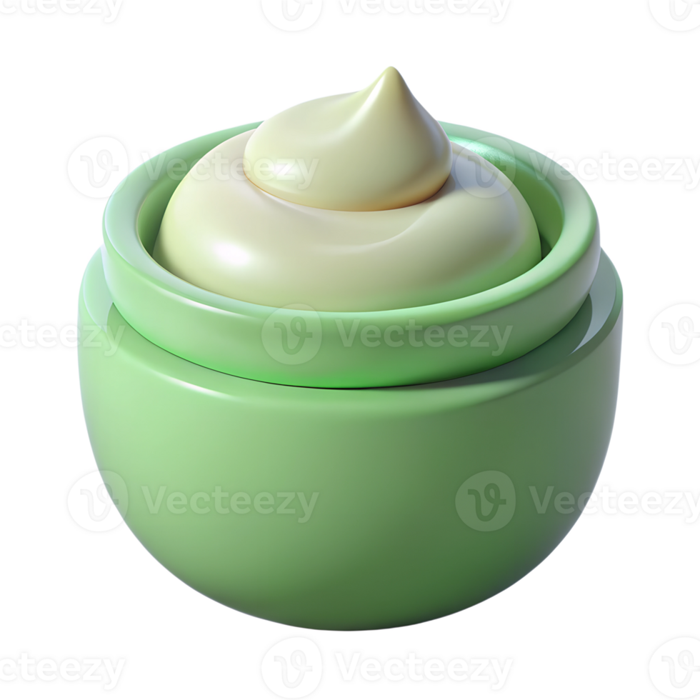 Vegan natural cream jar 3d illustration isolated. Self skin care concept png