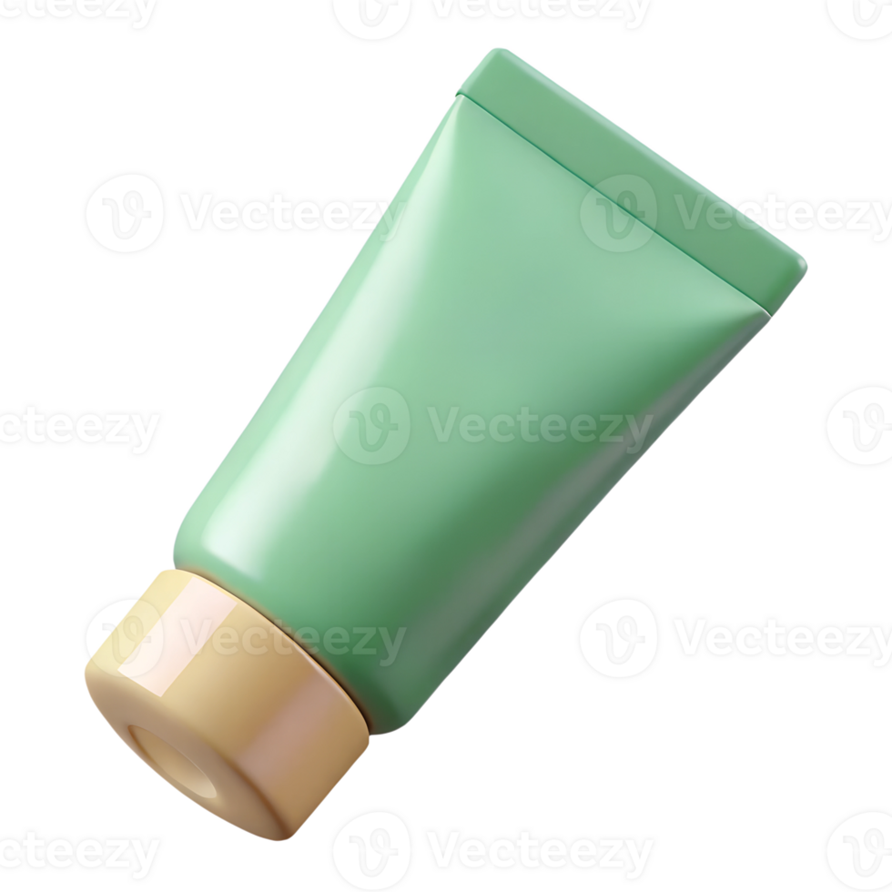 Vegan natural cream tube 3d illustration isolated. Self skin care concept png
