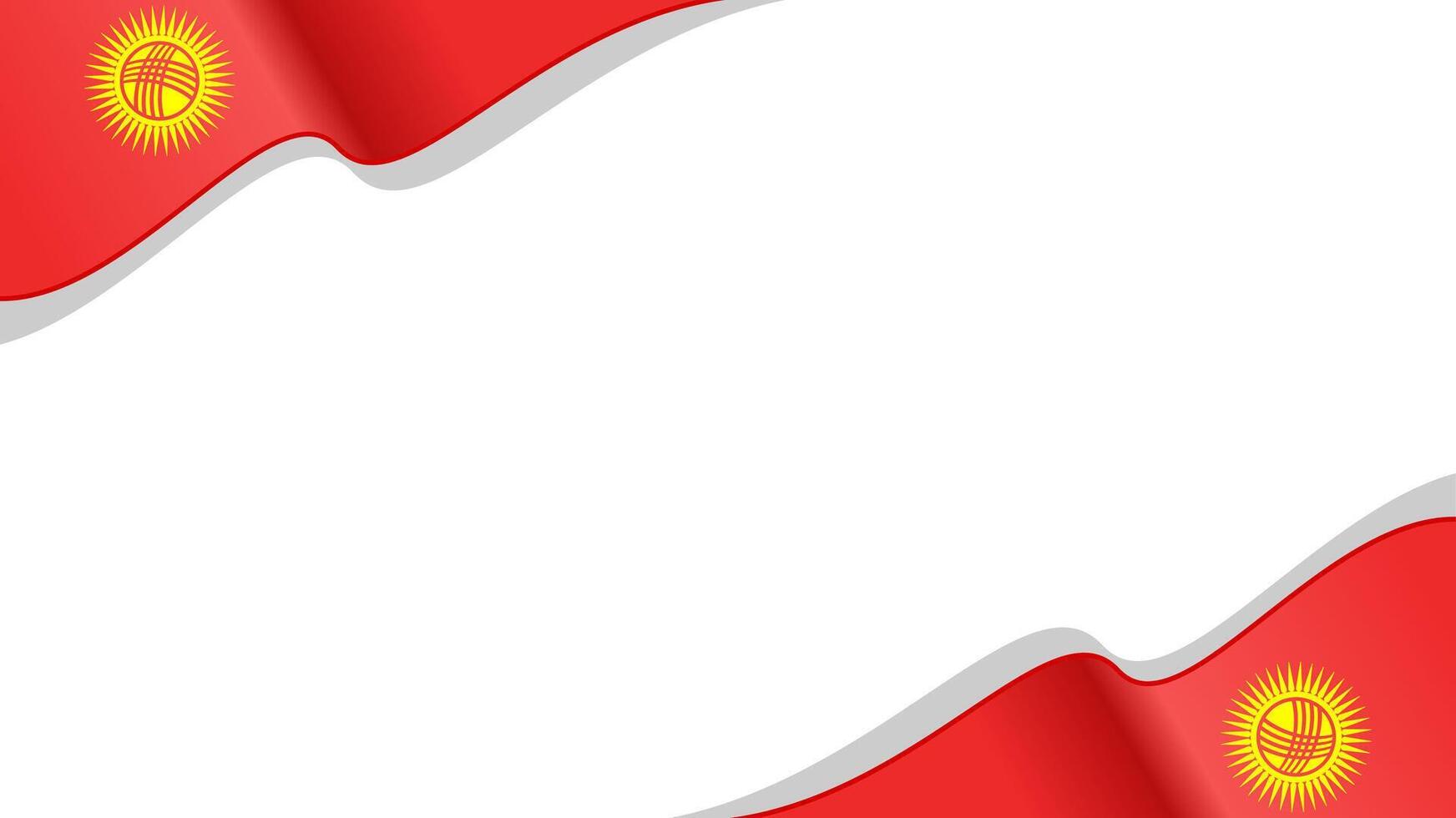 Waving flag of kyrgystan frame. background for independence day design vector