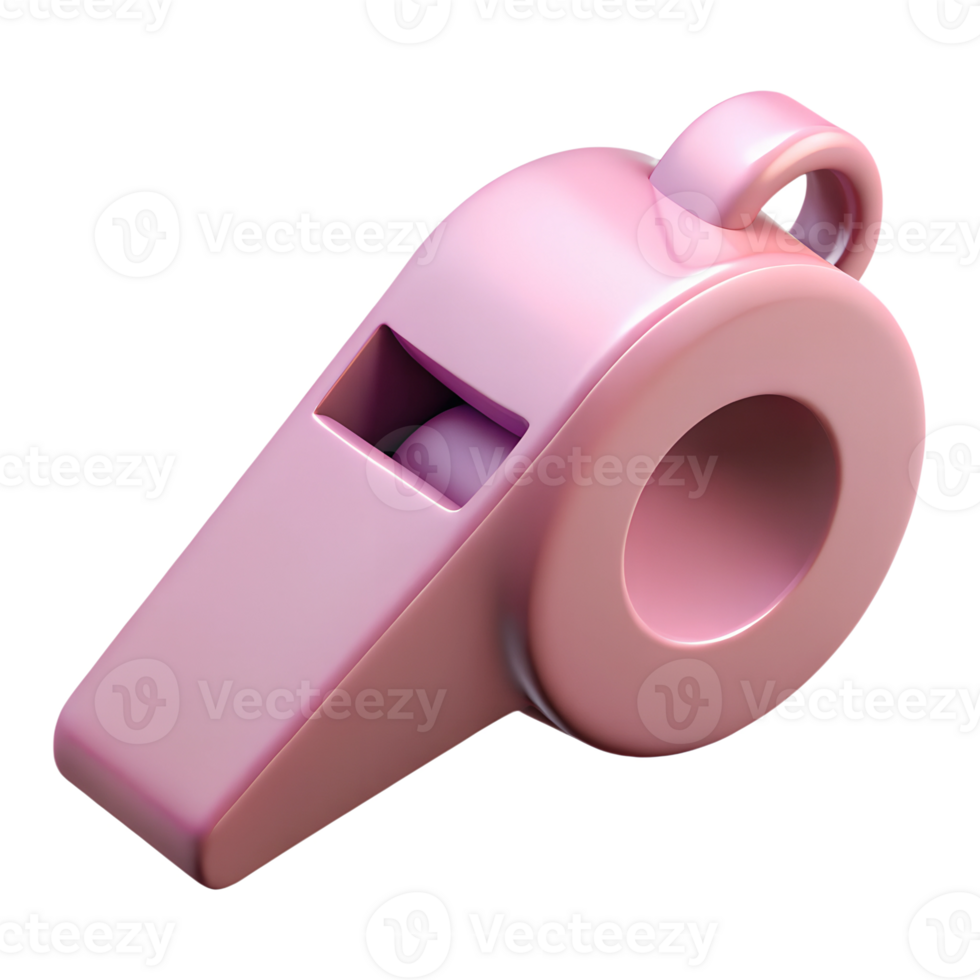 Pink whistle 3d illustration isolated on the transparent background png