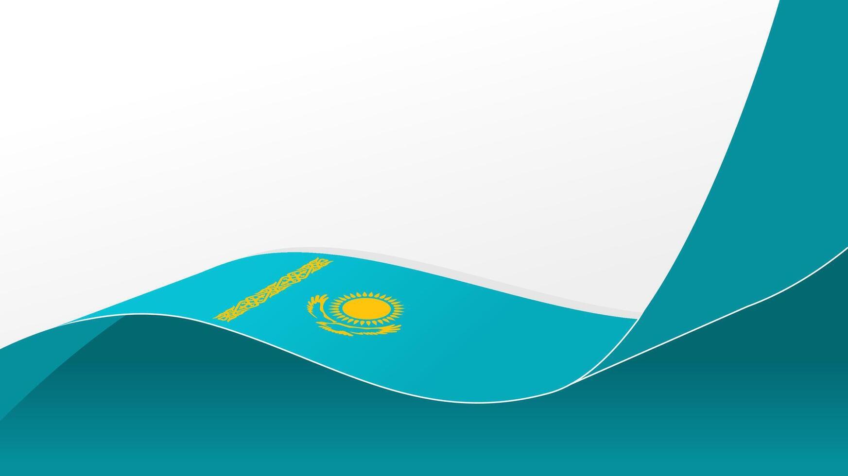 wavy Kazakhstan flag background with copy space for text. Kazakhstan national day vector