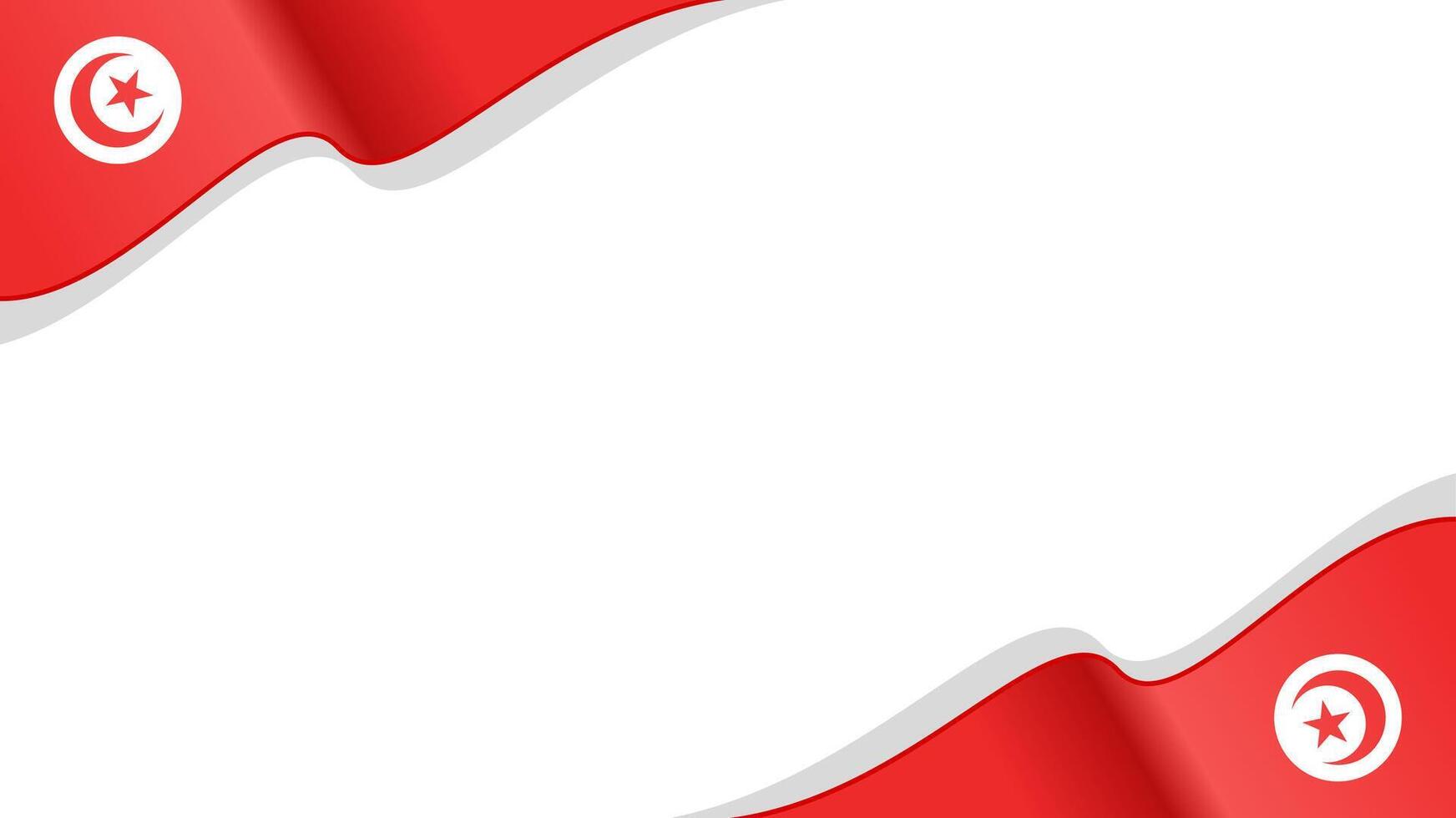 wavy tunisia flag frame background with copy space for text. tunisia national day vector