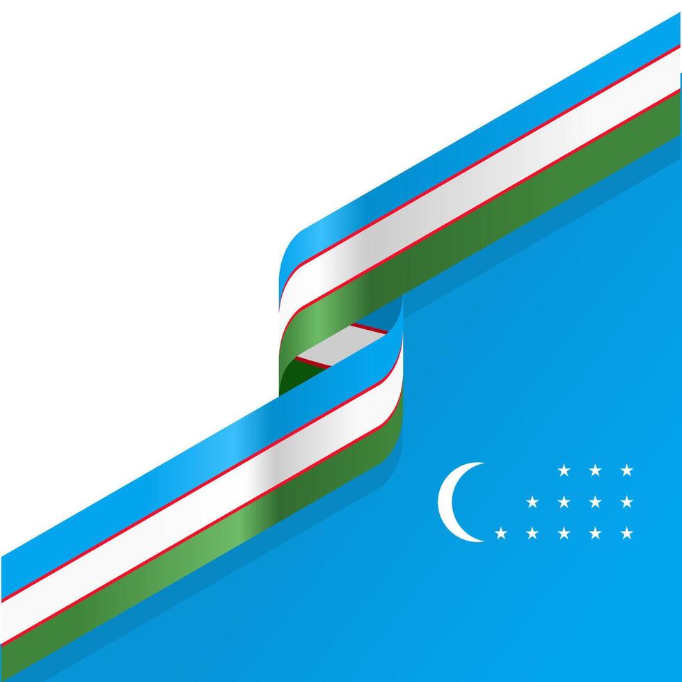 Waving flag of Uzbekistan ribbon. background for independence day design vector