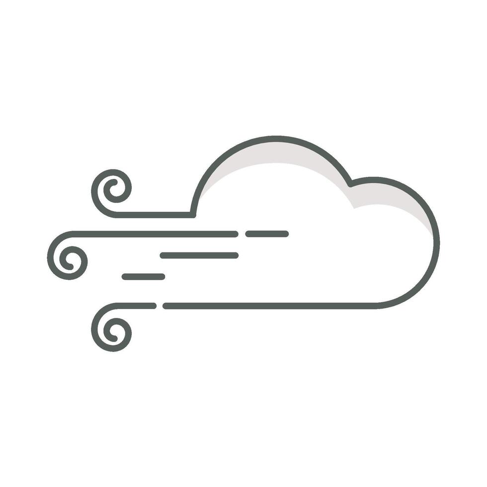 Windy weather icon linear style isolated white. vector