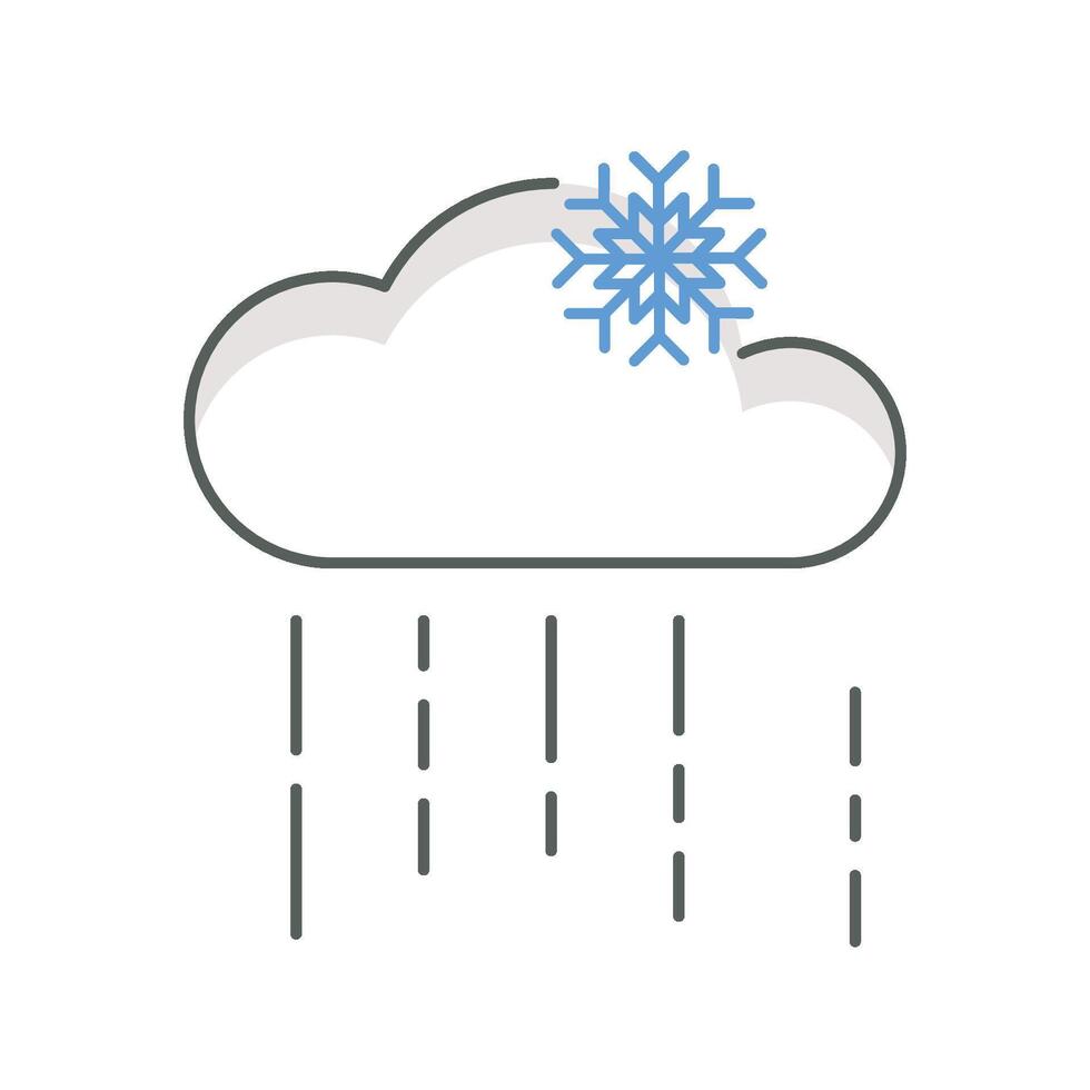 snow showers weather icon linear style isolated white. vector