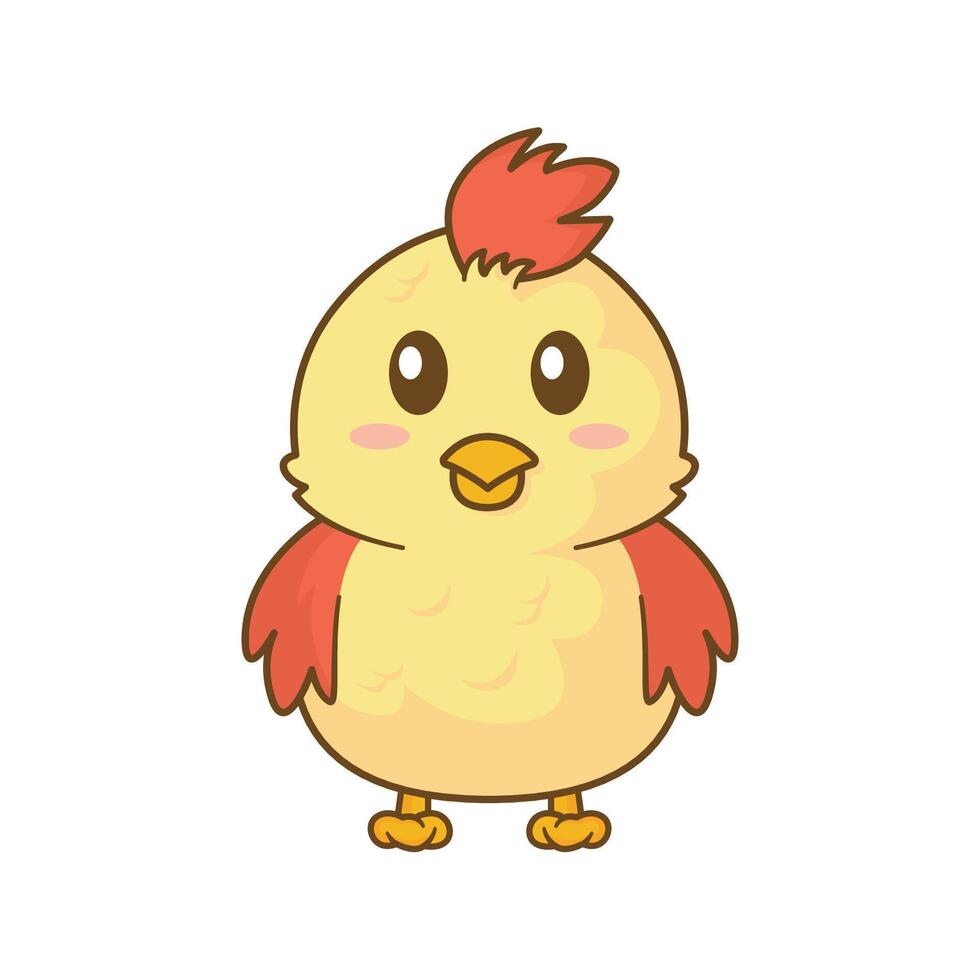 Cute chicken Premium isolated Animal cartoon style vector