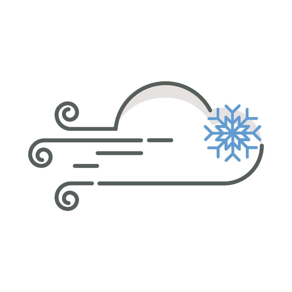 winter wind icon linear style isolated white. vector