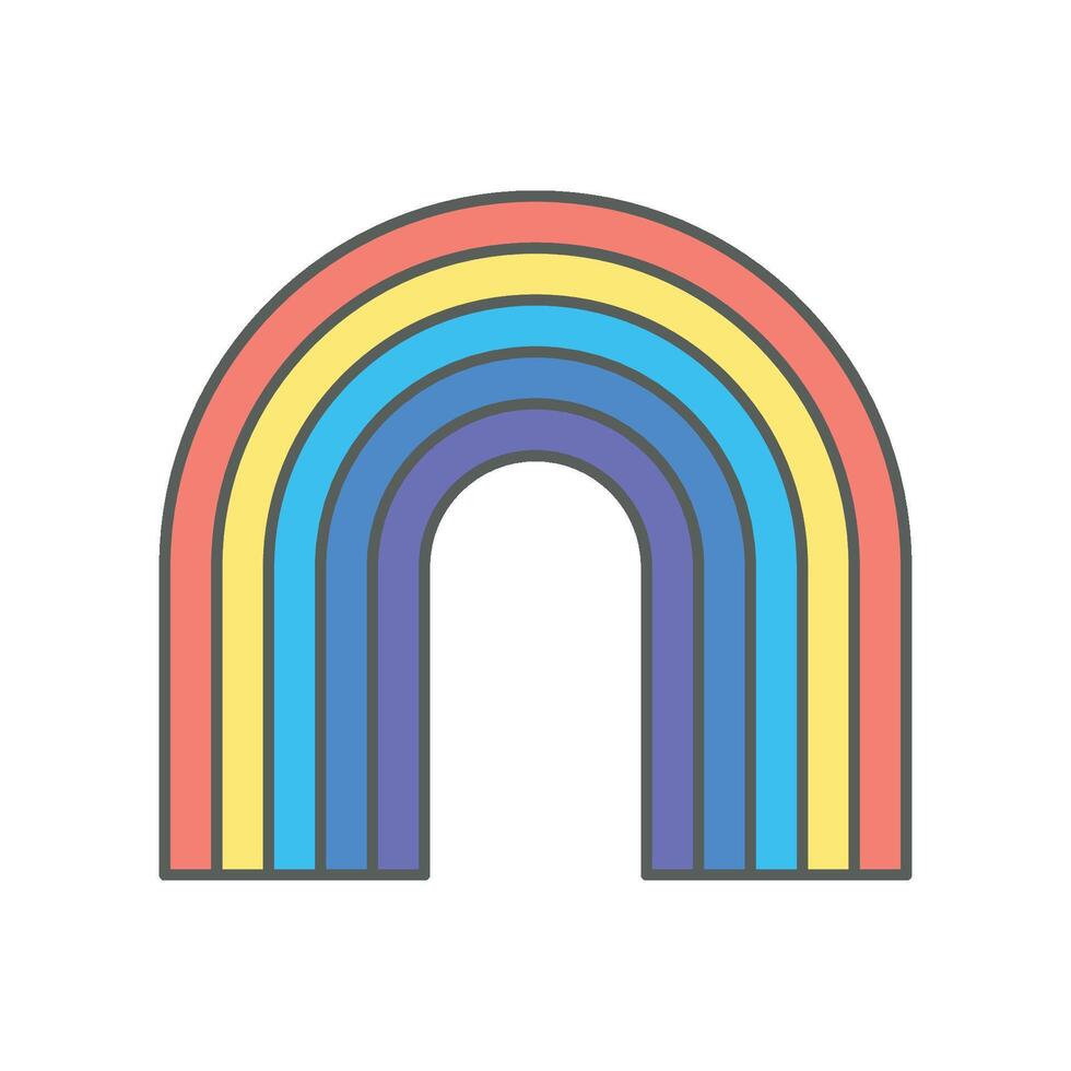 rainbow weather icon linear style isolated white vector
