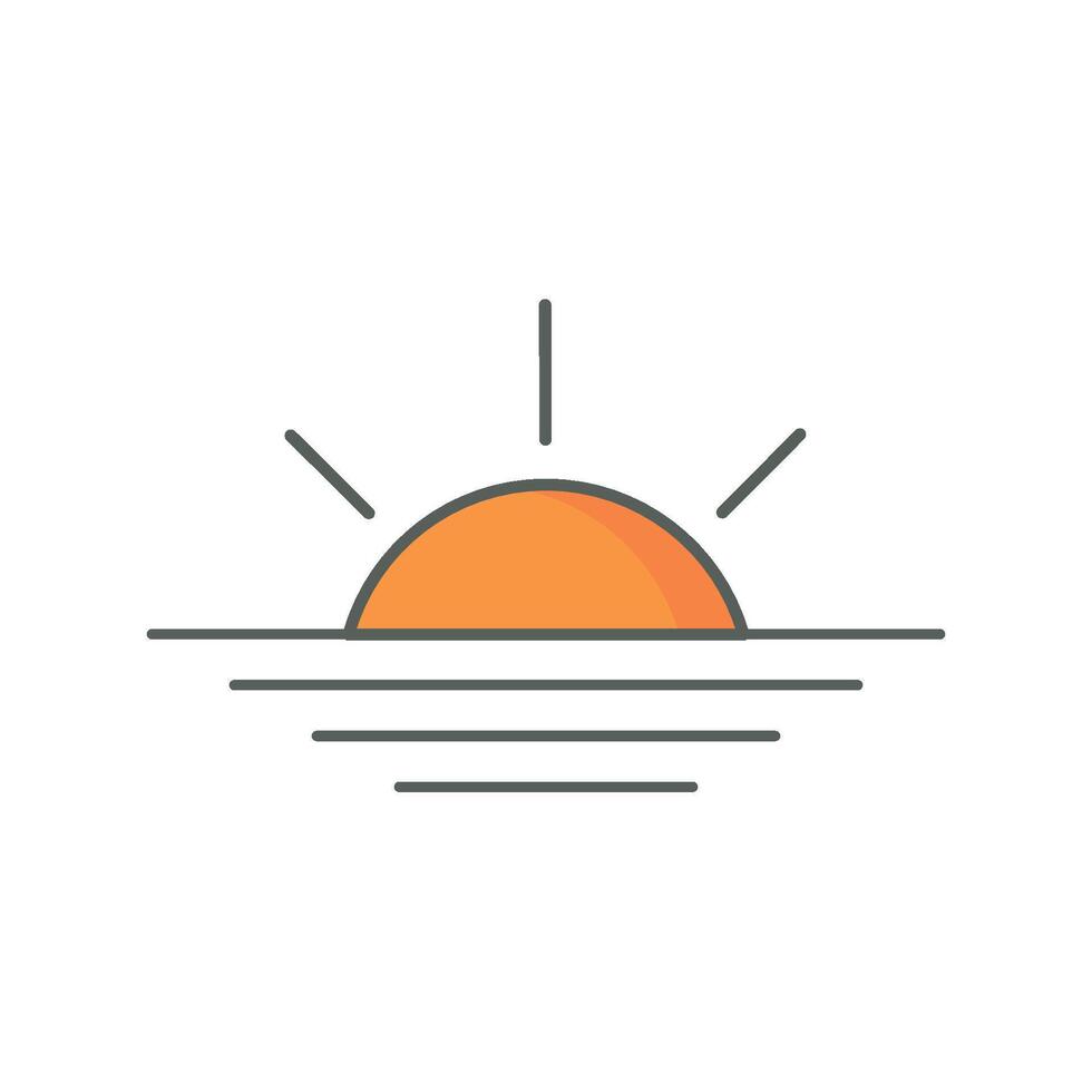 sunrise weather icon linear style isolated white. vector