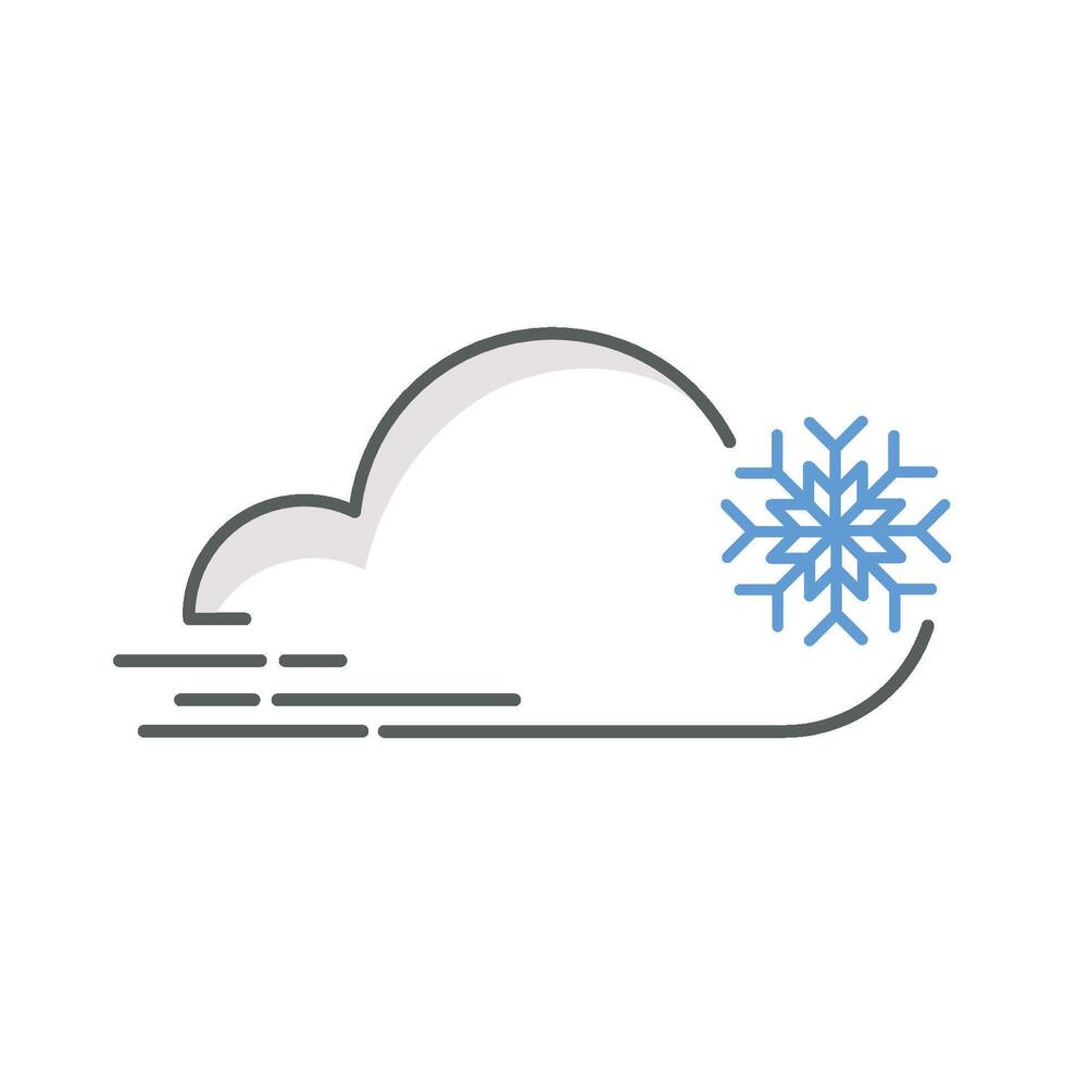 foggy at winter season weather icon linear style isolated white. vector