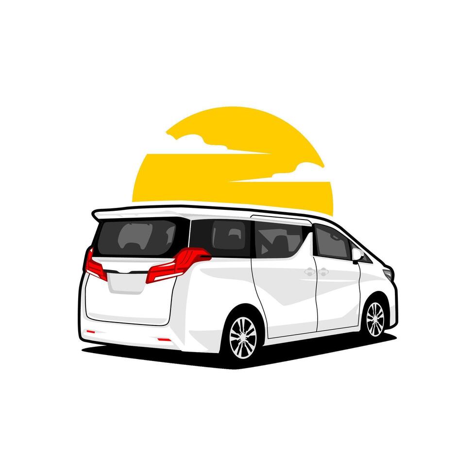 MPV car view back illustration vector