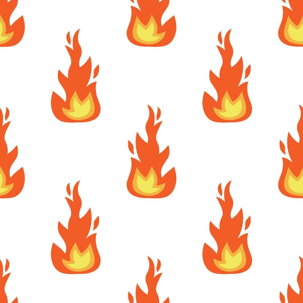 Cartoon fire effect seamless pattern. vector