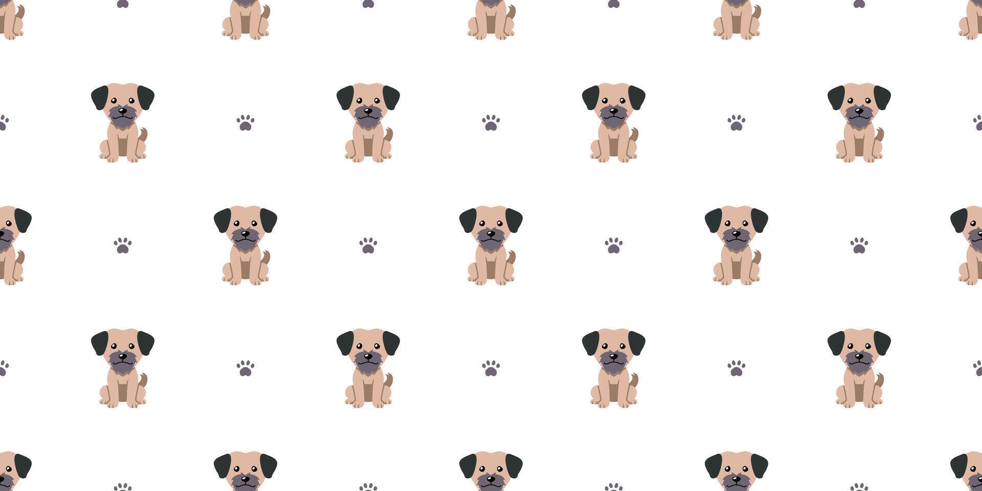 Cartoon character cute dog seamless pattern background vector