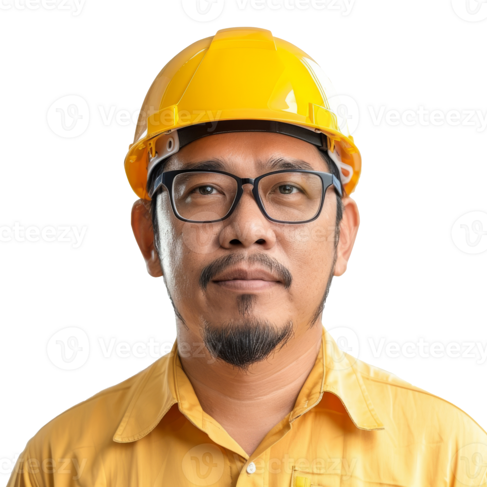 Engineer or Construction Worker with Protective Glasses Isolated on Transparent Background png