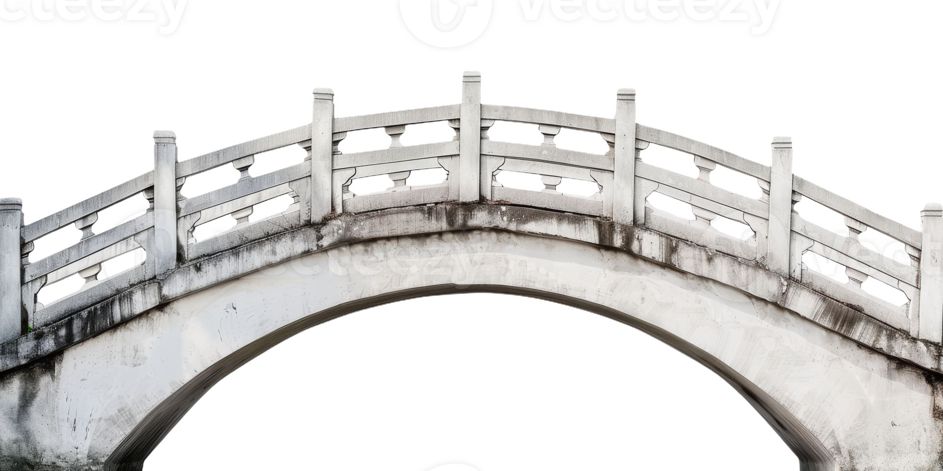 Tied-Arch Bridge With Railings on Isolated Background. Side View png