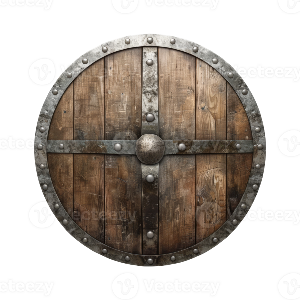 Medival Vintage Circle Shield. Antique Warrior Round Shield for Historic Defense png