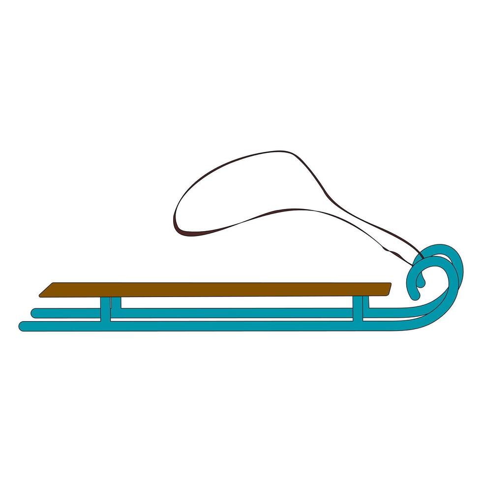 Simple and classic sled illustration, perfect for holiday, winter, and Christmas-themed designs. Ideal for greeting cards and decorations. vector