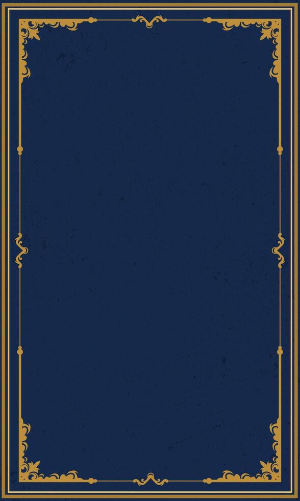 Abstract gold scroll branch frame ornament vintage background vector