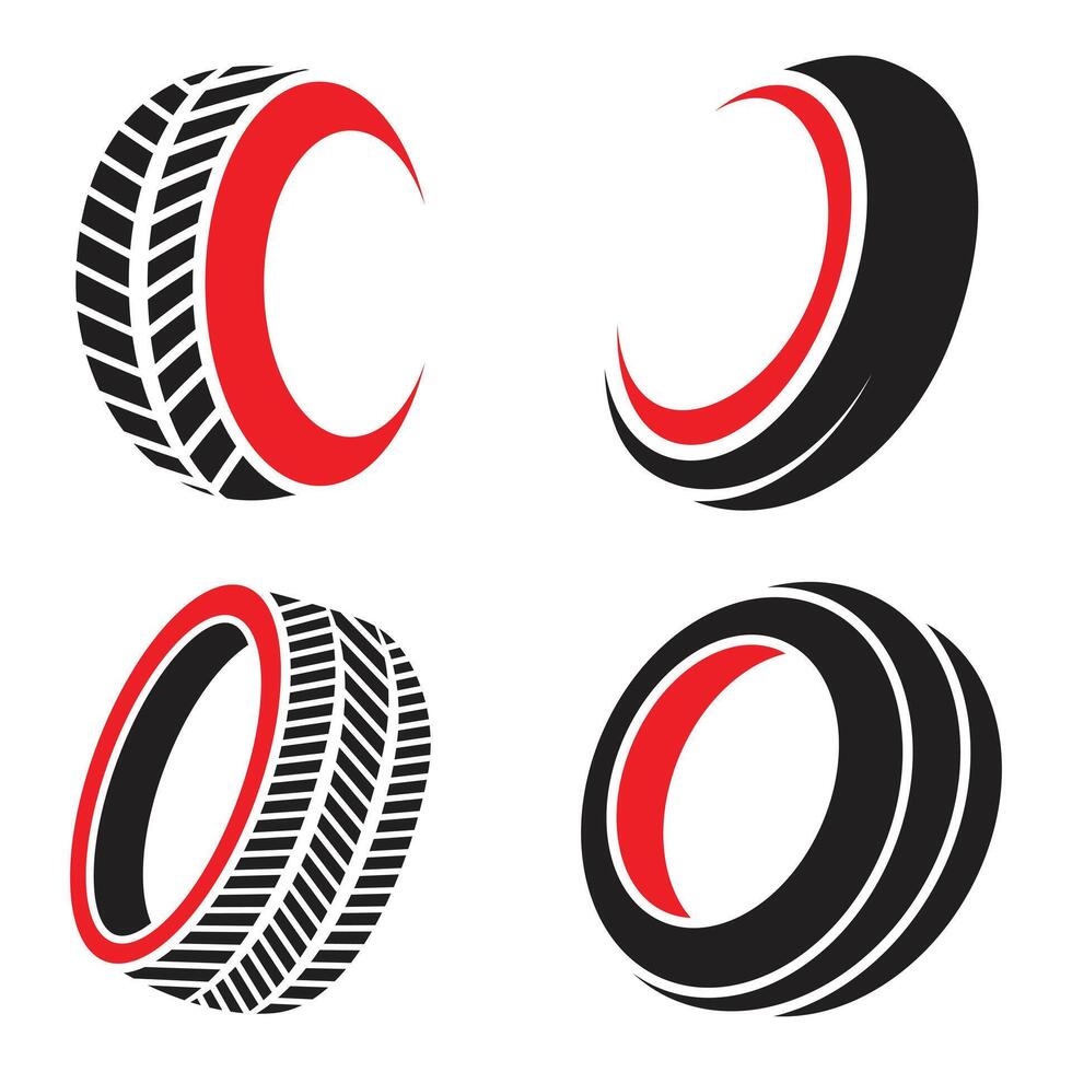 Different tire logo templates collection vector