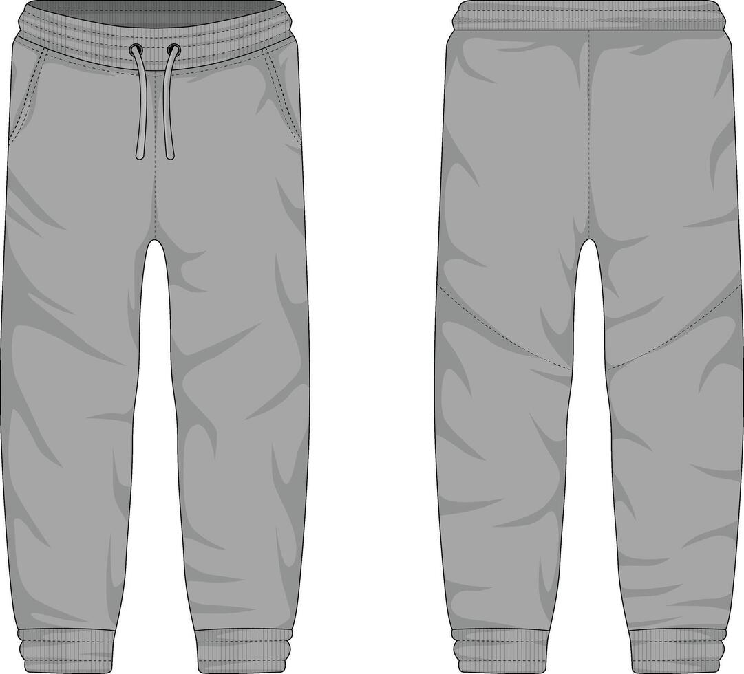 Plain grey sports training pants mockup vector