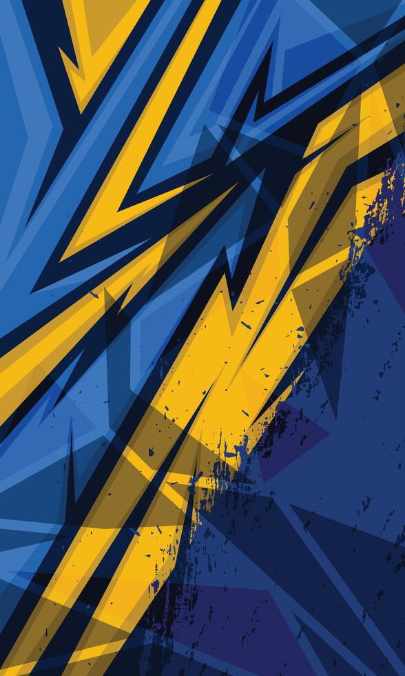 Abstract blue and yellow geometric stripes racing modern wallpaper vector